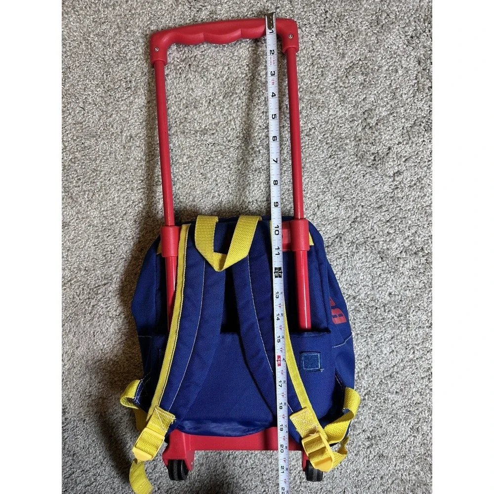 Thomas & Friends Rolling Backpack Blue Kids Travel Luggage Wheeled Book Bag